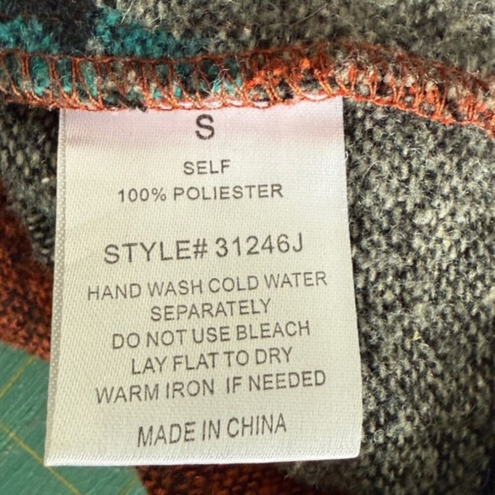 Blue B Western Aztec Button Front Rust Turquoise … - image 4